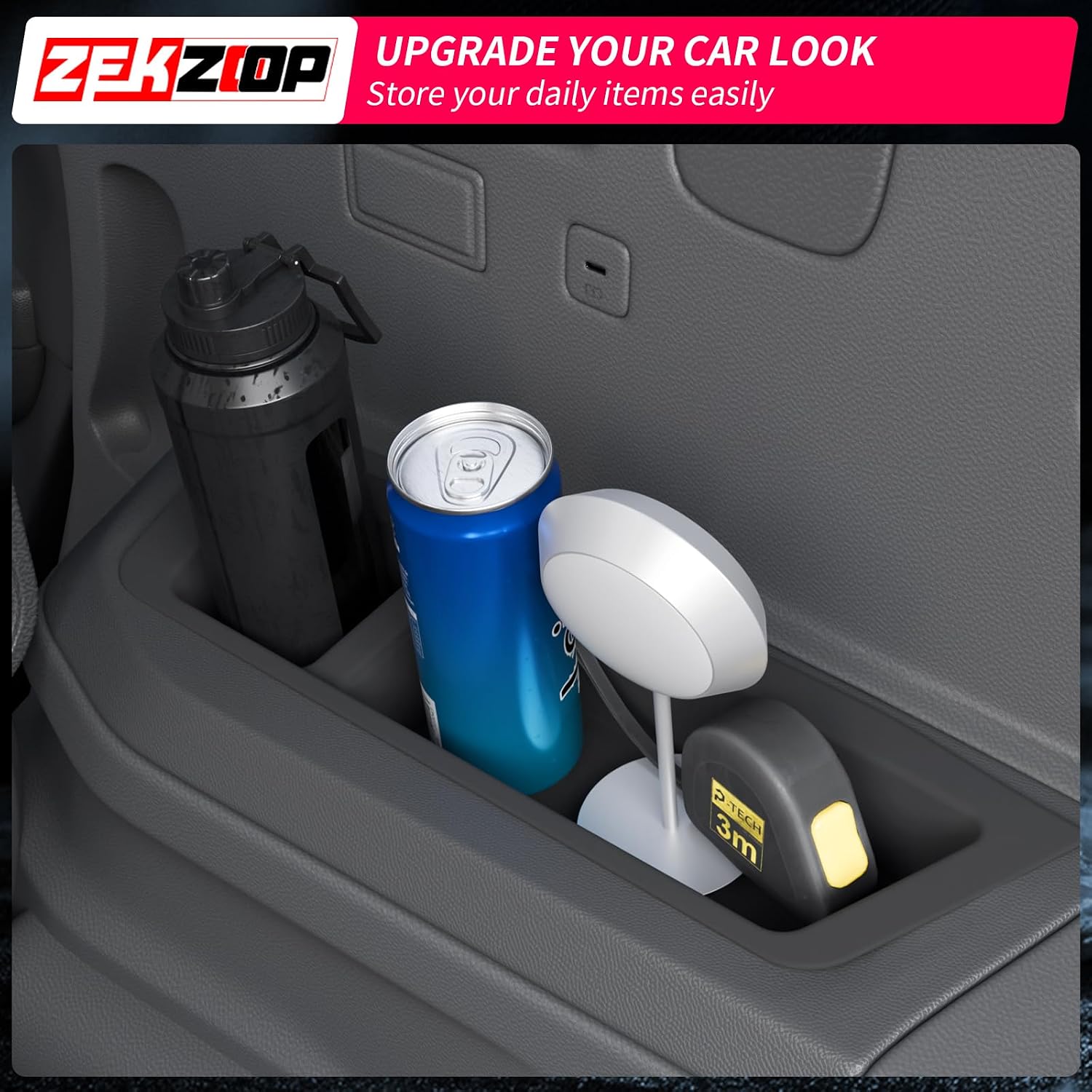 2PCS Cargo Side Storage Tray Compatible with 2025 2026 Toyota 4Runner 5 Seats Rear Trunk Side Storage Box Slot Pockets Silicone Cup Holder Organizer for 4 Runner Accessories (2PCS Cargo Tray)